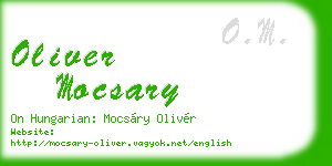 oliver mocsary business card
