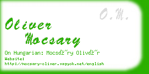 oliver mocsary business card